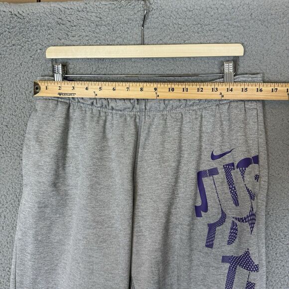 Nike Pants Mens XL Grey Therma Fit Sweatpants Fleece Stretch Drawstring Training - Picture 5 of 8